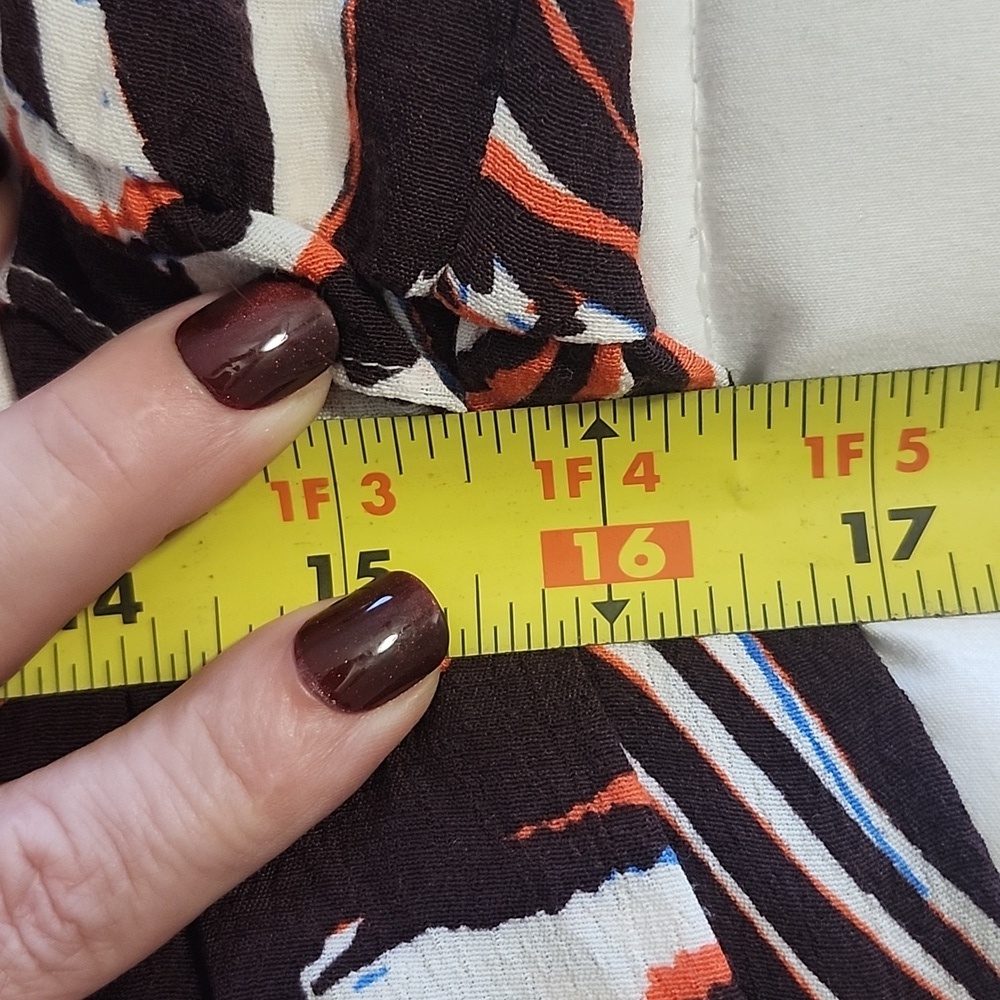 Anthropologie Robin Tiered Brown Orange & White Marble Animal Minidress Small - Picture 11 of 12